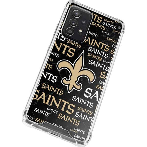 NFL New Orleans Saints Black Blast Galaxy A52 5G Clear Case